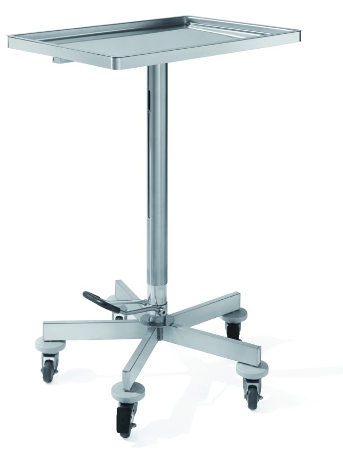 Медицинский инструментальный столик на колесах с гидравлическим изменением высоты 16-FP442 (Вариант 2)